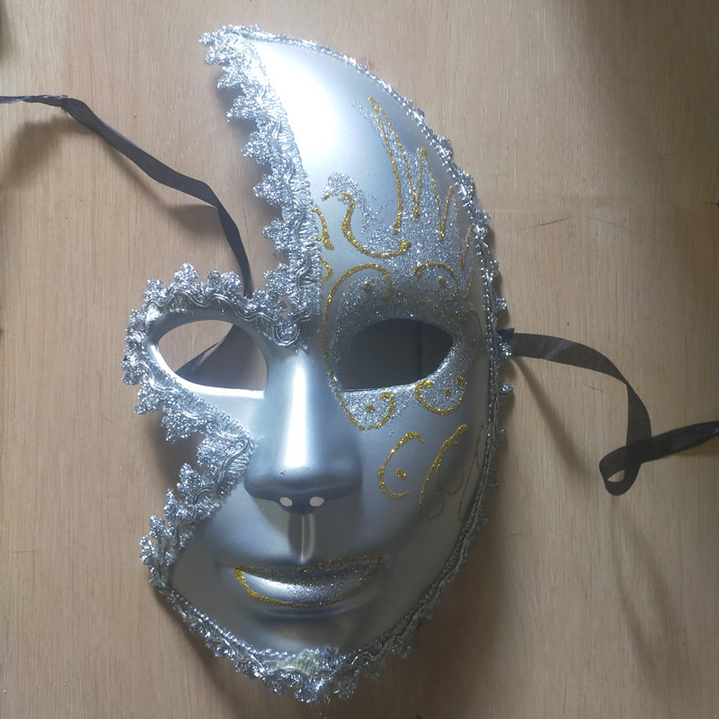 Golden Silver Masquerade Mask Male And Female Princess Half Face Mask Baron Knight High-End Mask Wrap Side Catwalk Mask: Default Title