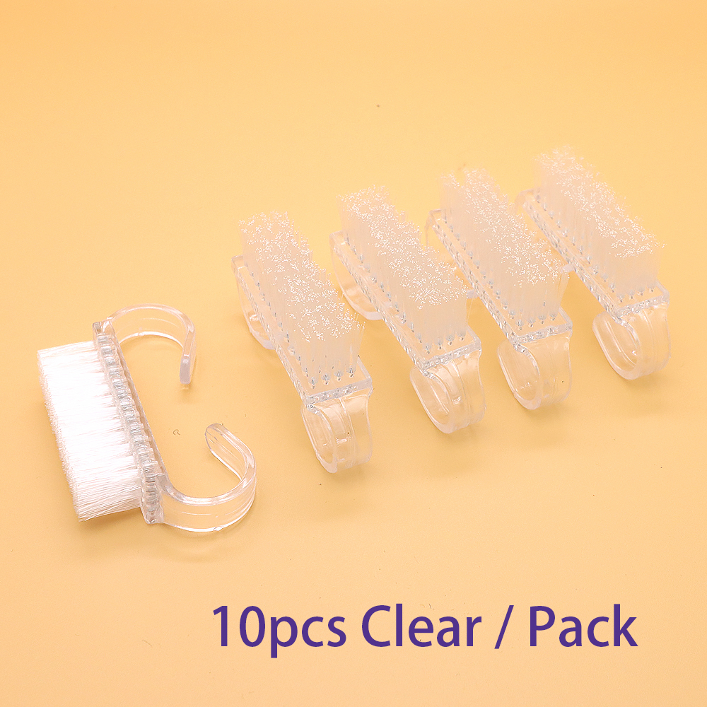 Top Cleaning Nail Brush Nail Art Plastic Soft Remove Dust Finger Care UV Gel Manicure Pedicure Tool Makeup Brushes Scrubbing: Blue