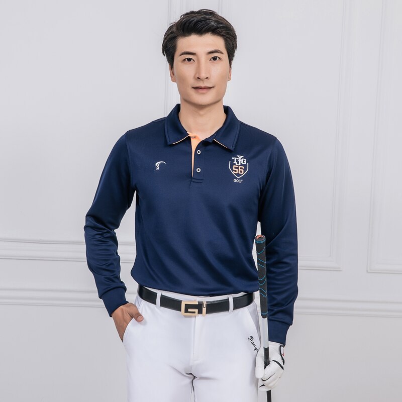 Herre golfbeklædning langærmet skjorte sportsuniformer forår og efterår langærmet t-shirt åndbare pullovere plus størrelse