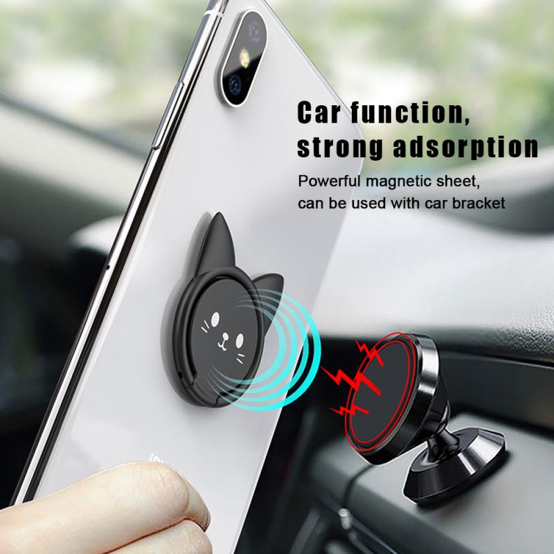 Universal Mobile Phone Holder Stand Magnetic Ring Bracket Car Cute Cat Mobile Phone Bracket Ring Buckle For iPhone Samsung