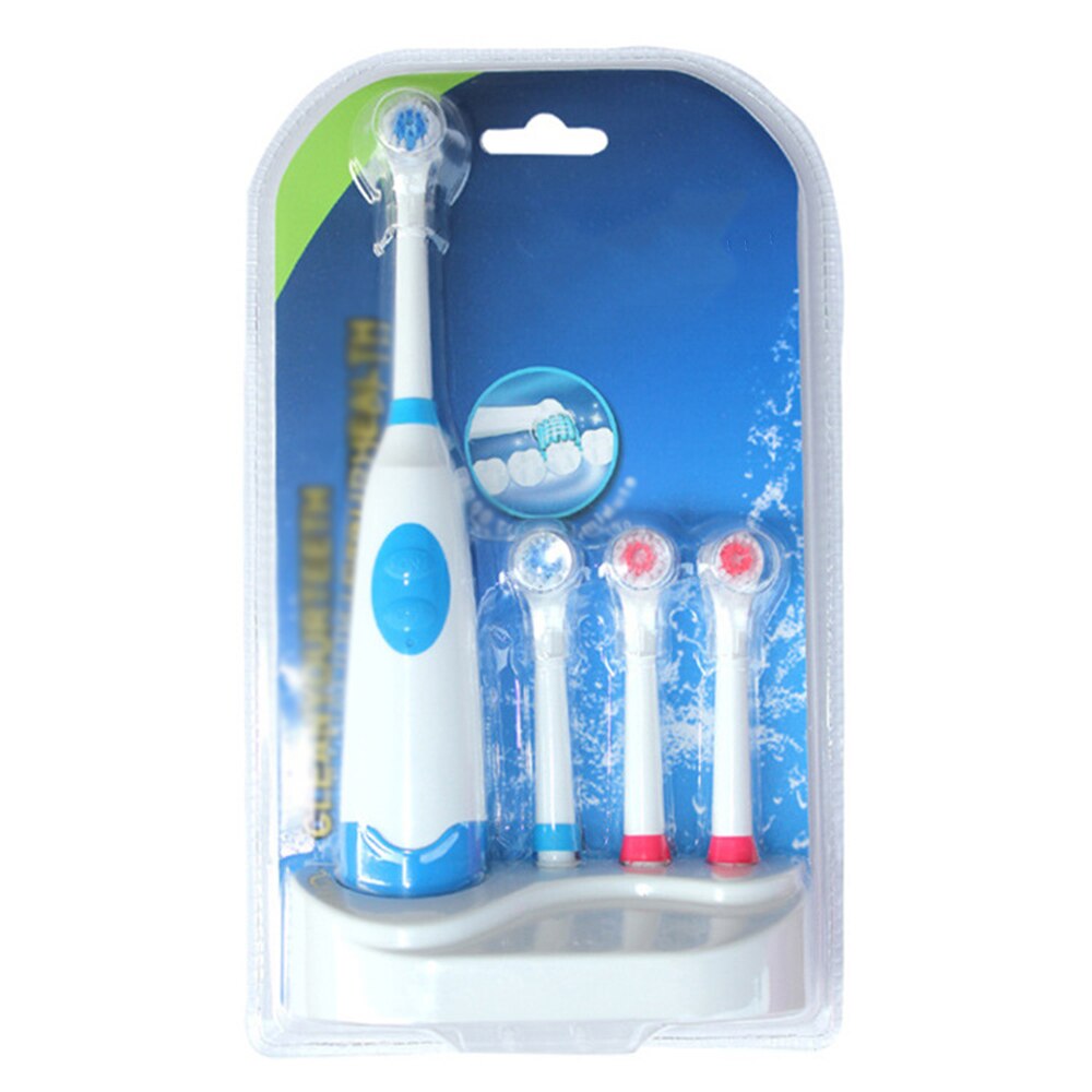 Battery Operated Waterproof Soft Electric Toothbrushes with 4 Replace Brush Heads Oral Hygiene Health Care