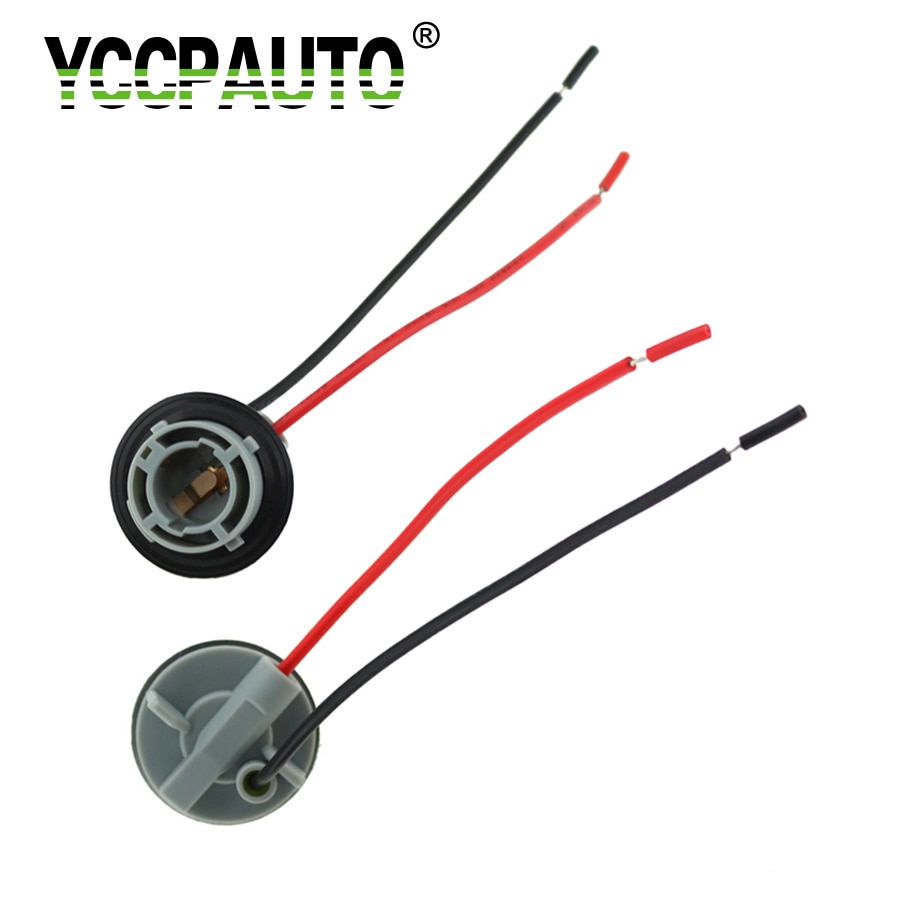 Yccpauto 1156 ba15s pære sokkel holder  p21w lampe sokkel kontakt for bakvendt sikkerhetslys plast bil styling 2 stk