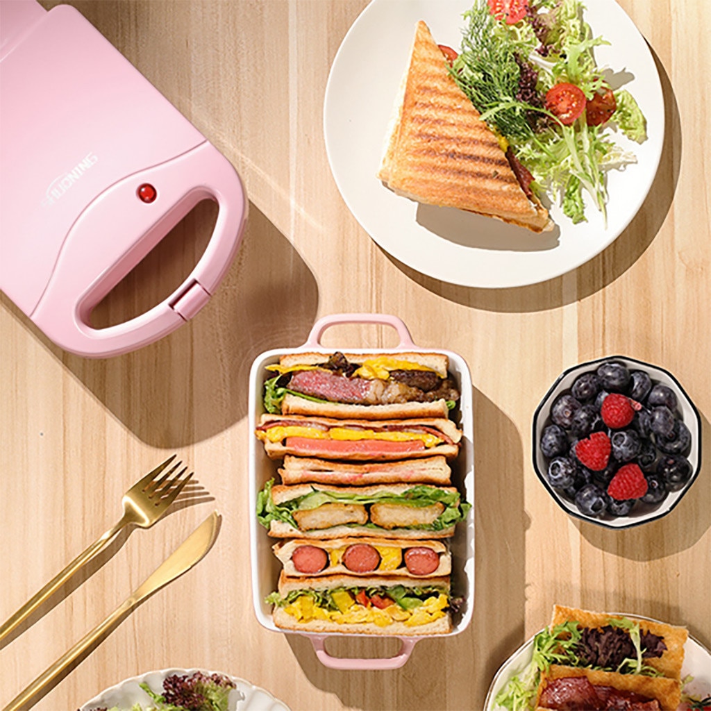 Multi-funktion morgenmad toast maskine automatisk husholdning kage maskine brød maskine opvarmning bagning vaffel maker #y #g40