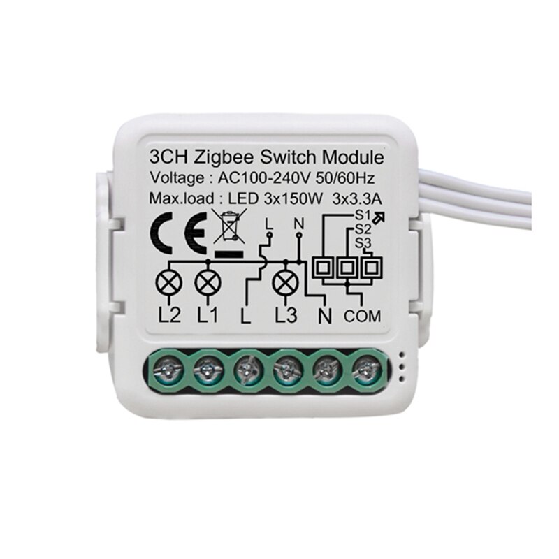 Tuya Zigbee Smart Switch Module Relay Smartlife Wireless Control Compatible Alexa Home Yandex Alice: Light Green