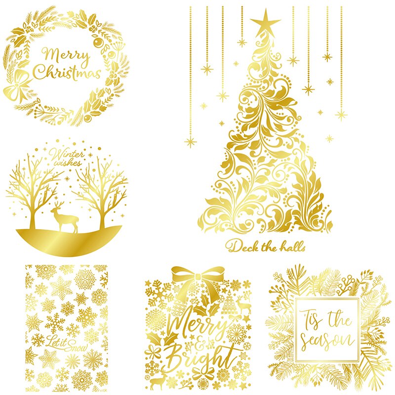 Adornos para árbol de Navidad hojas redondas copo de nieve Doodle Foil placas para DIY Scrapbooking Letterpress Embossing tarjetas
