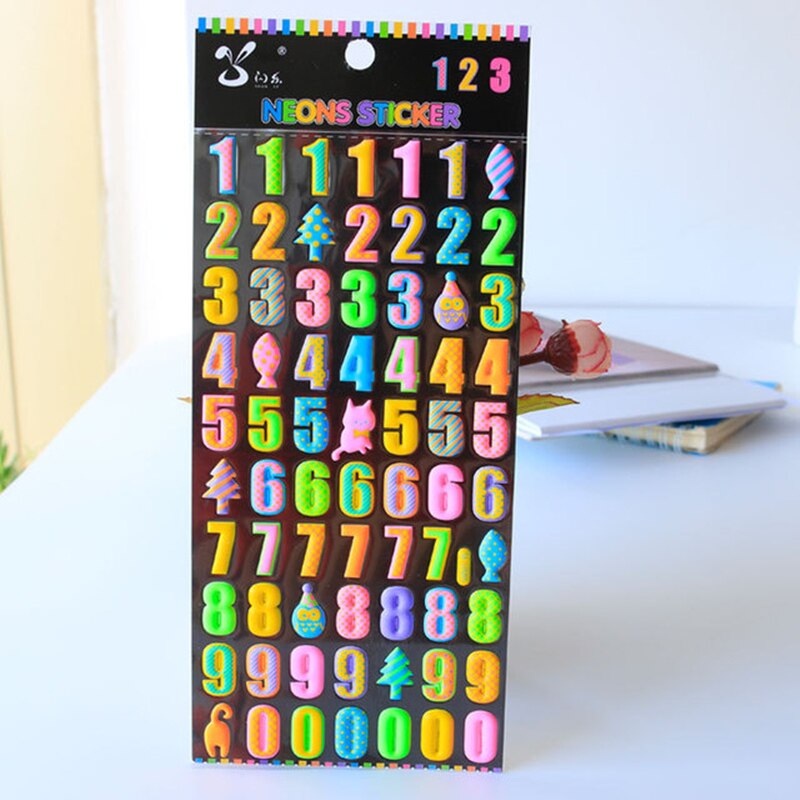 LETTERS NUMBERS STICKERS zelfklevende Glitter Alfabet Craft 3D Waterdichte Sticker voor Kinderen Kids Jongen Meisje DIY