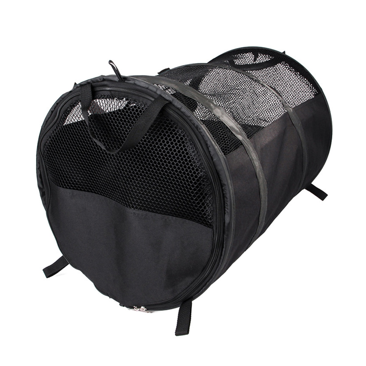 Collapsible Travel Pet Tube Portable Breathable Car Dog Cage Pet Tent Dogs Carrier Foldable Back Seat Tent Waterproof Car Bag: Black S
