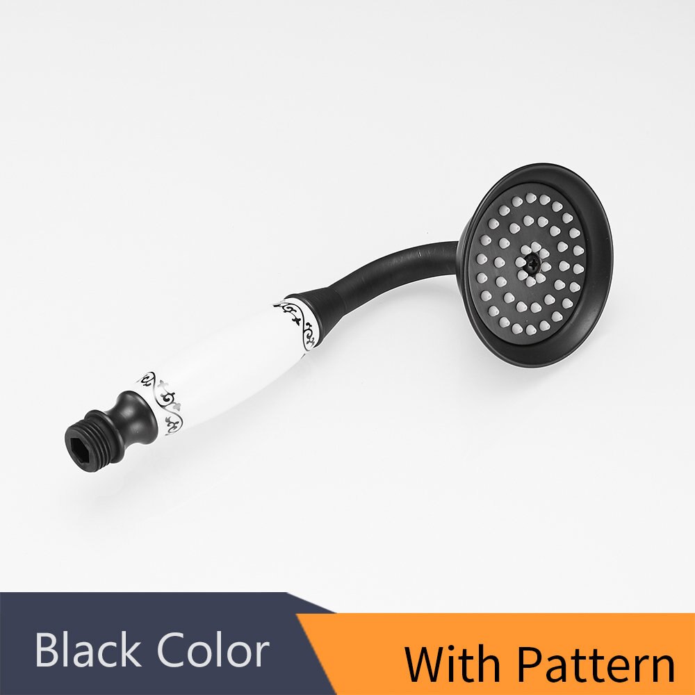 Douchekoppen Antiek Messing Badkamer Handdouche Sproeikop Met Luxe Keramiek Bad Ronde Regendouche Kraan HJ0527K