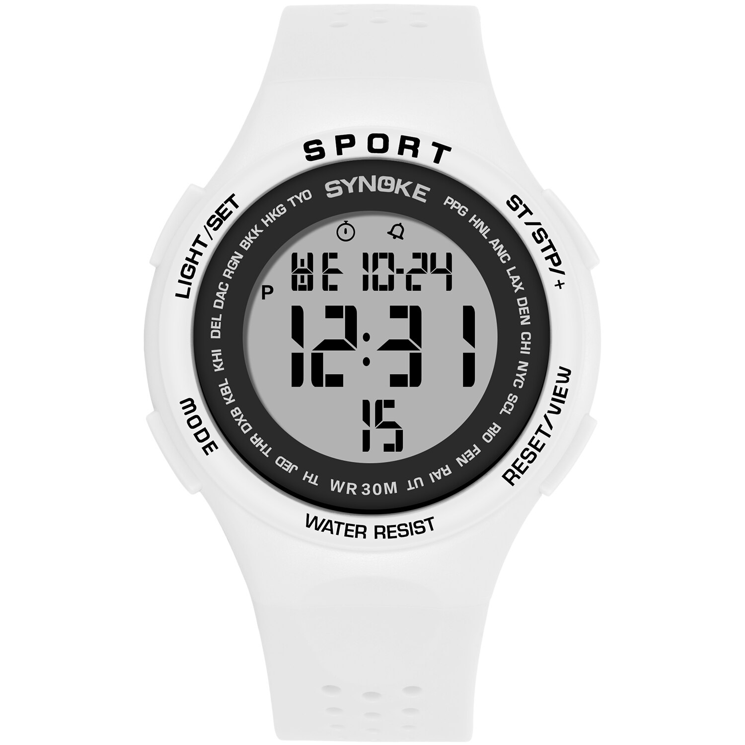 Synoke Vrouwen Horloges Sport Horloge Ultralight Grote Wijzerplaat 30M Waterdichte Led Studenten Elektronische Mannen Horloges Relogio Masculino