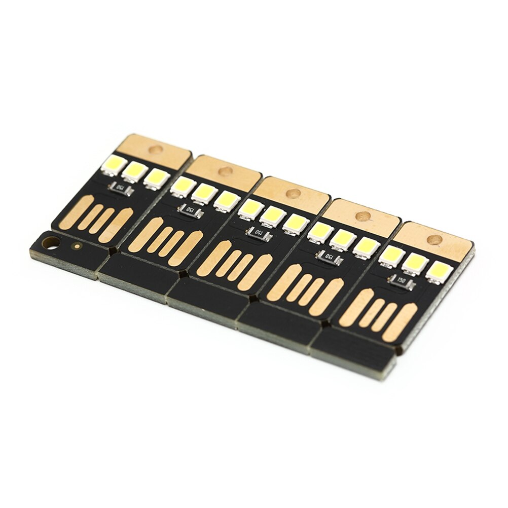 5pcs Night Lamp Mini Pocket Card USB Power LED Keychain Night Light for Laptop PC Powerbank 0.2W USB LED Bulb Book Light