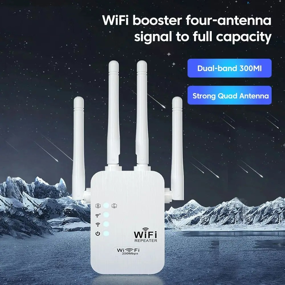 Dual-Band Extender WiFi Wireless 300Mbps WiFi Repeater Wifi Signal Booster 802.11bgn Gigabit EU US Plugs WiFi Amplifier WPS Rout