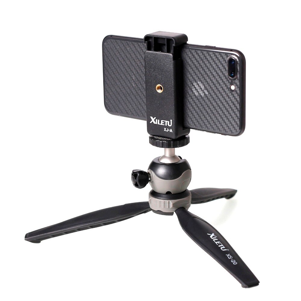 XILETU XS-20 Mini Schreibtisch wenig Telefon Stehen Tabletop Stativ für Vlog Spiegellose Kamera Clever telefon mit Abnehmbare Ball kopf