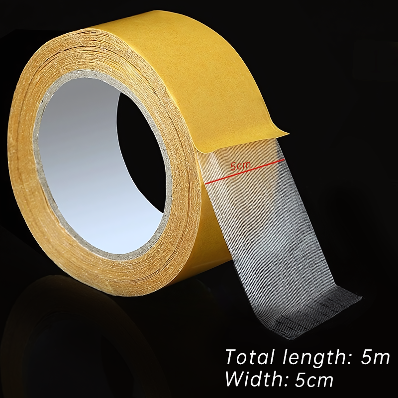 5/10m Double-sided Cloth-based Tape High Adhesive Heavy Duty Translucent Mesh Waterproof Traceless Powerful Adhesive Tape: Gold