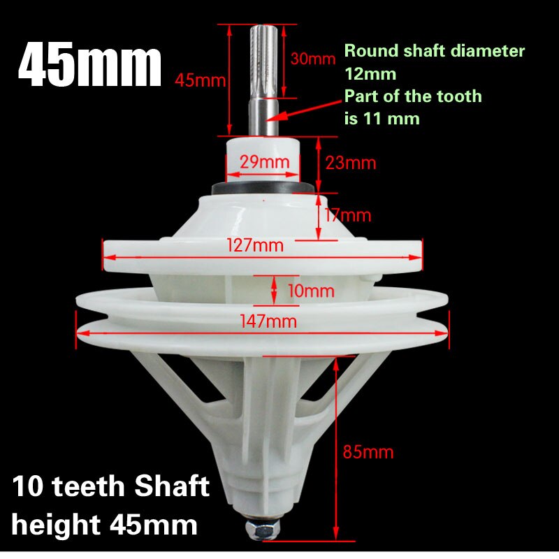 10 toothed shaft height 45mm washing machine reducer four-hole gear box governor washing machine parts