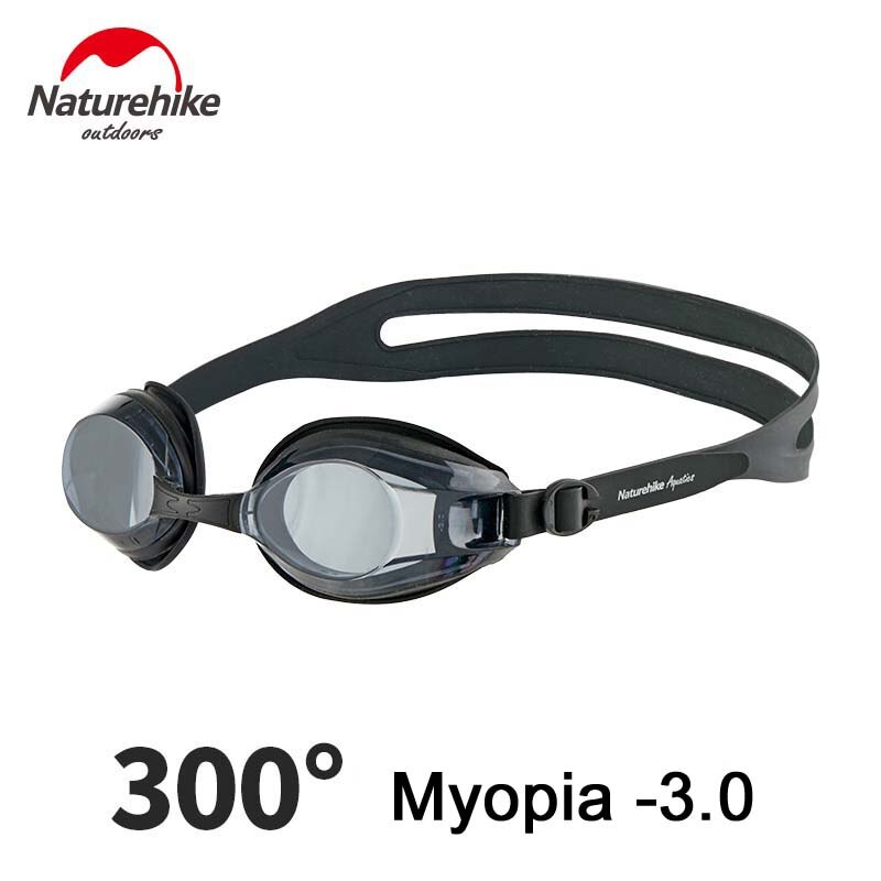 Naturehike Professionele Racing Bril Anti-Fog Uv Bescherming Bijziendheid Zwembril Mannen En Vrouwen Zwemmen Brillen: Black Myopia -3.0