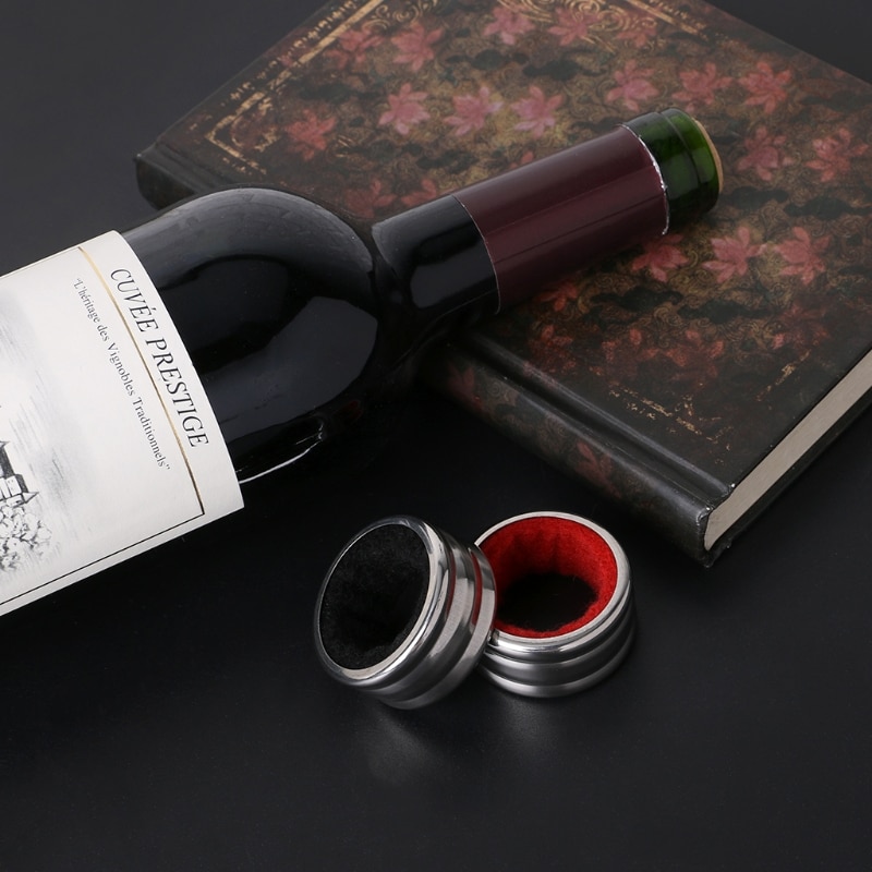 VFGTERTE 1PC vino anillo botella de líquido de botella de Pour Anti-Protector contra caídas de acero inoxidable 2 colores gota de botella tapón de Bar de cocina herramientas
