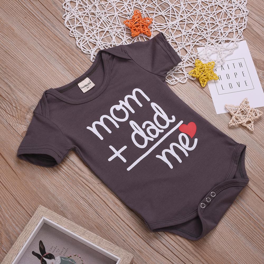 Jongens bodysuit baby tiny cottons zomer onesie mama + papa = ik letterprint newborn bodysuits zomer tante babykleding baby
