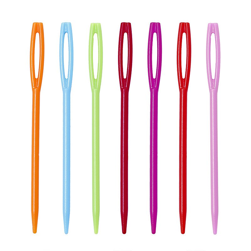 100 Uds 7,2 cm, de plástico, agujas de tejer ganchos de Crochet tapiz lana hilo agujas para niños suéter Utensilios de costura