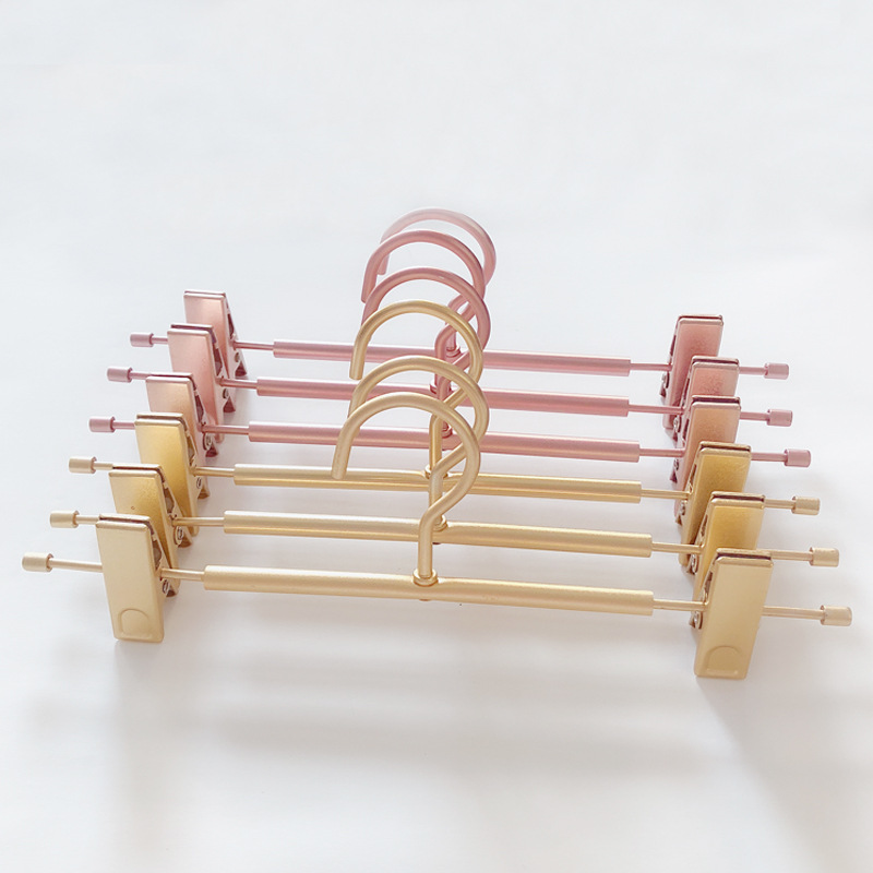 10 stücke Rose Gold/Goldene Aluminium legierung Metall schwer Pflicht Hosen Felsen locker KleiderbüGel, hosen KleiderbüGel mit Clips Gestell schwenken Haken