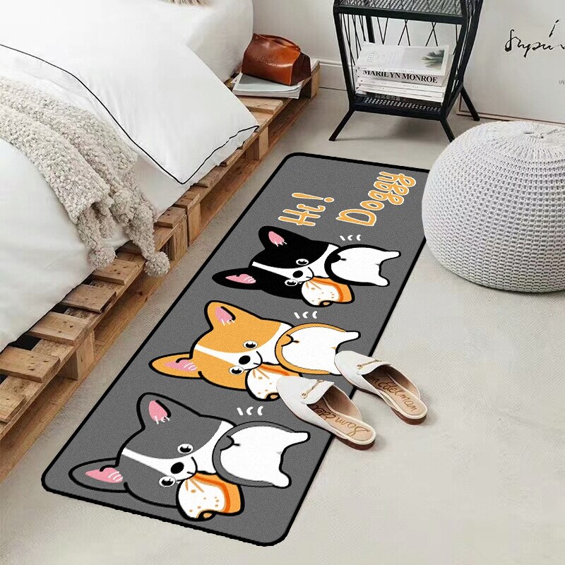Longue cuisine tapis salle de bain tapis mignon dessin animé chien Style moderne cuisine tapis Tapete absorbant chambre salon entrée paillasson