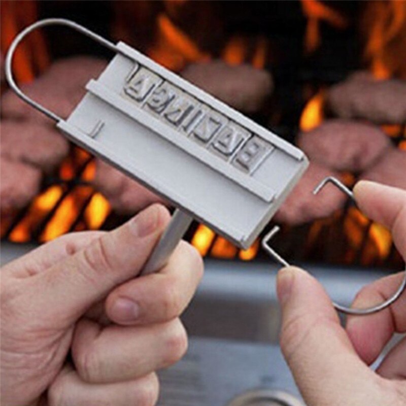 Grill sikkerhedsværktøj stempel stempling personlighed udskiftelig 55 bogstaver bøfform grill kødværktøj udendørs kreativitet