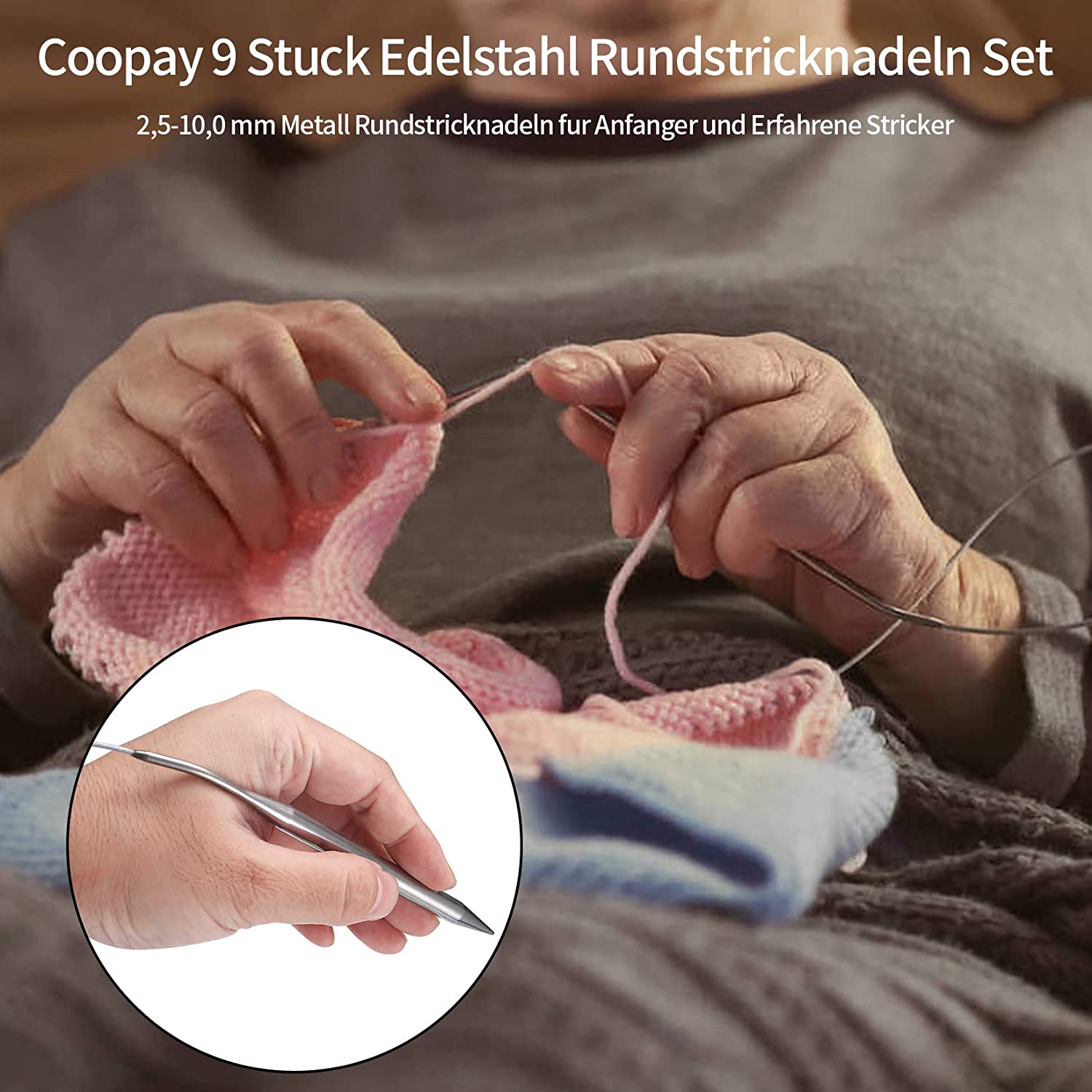 43/60/80/100/120cm ferri da maglia circolari in acciaio inossidabile aghi tutto'uncinetto per maglieria perni per tessitura fai da te strumenti artigianali ad fa