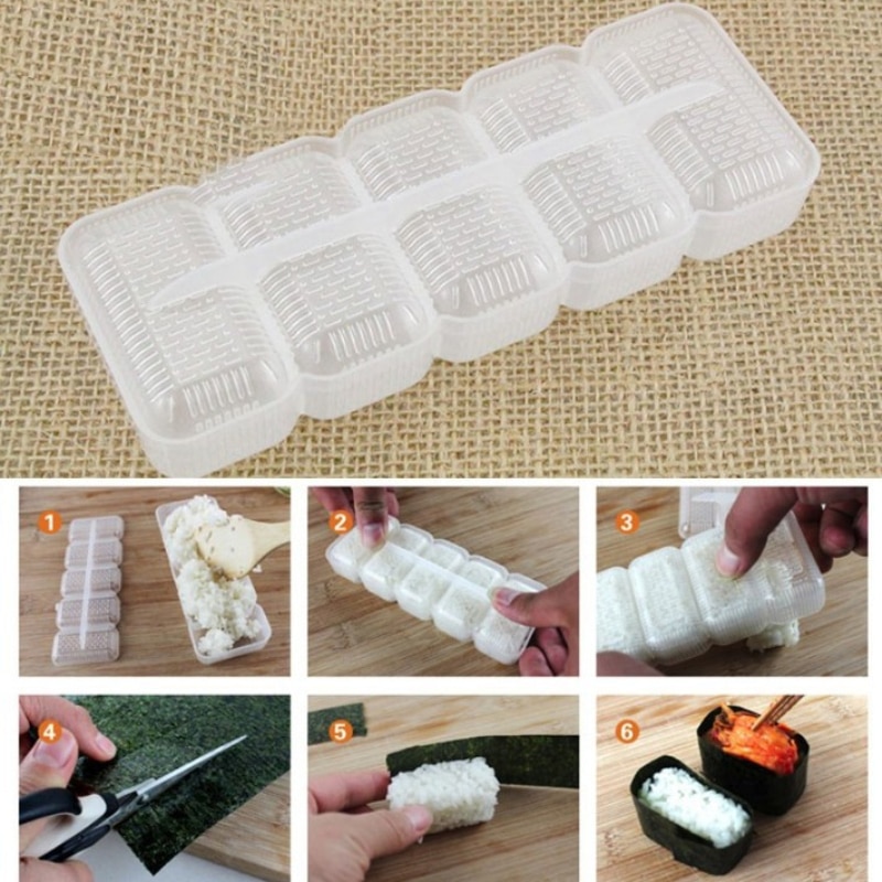 Nigiri – moule à Sushi en plastique de alimentaire, 5 rouleaux, presse antiadhésive, Bento, outil de bricolage, directe