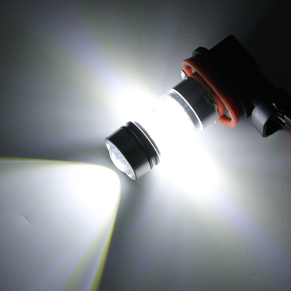 2 stk  h11 led bil tåkelys pære 12v 3030 smd  h8 h9 auto front pære tåkelykt hodelykt drl lys 6000k