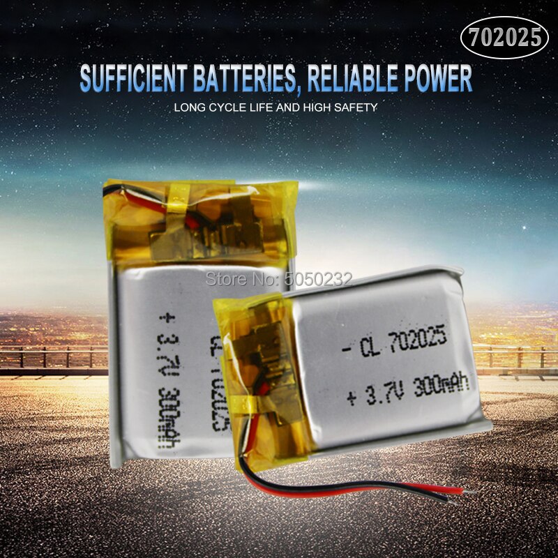 1pc 3.7V 220mAh 702025 Li-polymer Rechargeable Battery for Mp3 Bluetooth headset speaker video recorder wireless mouse