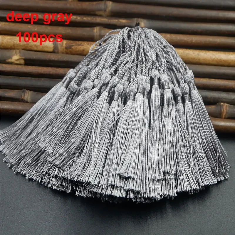 100 Uds. Borlas para marcapáginas, borlas artesanales suaves hechas a mano sedosas con bucles para manualidades DIY, marcapáginas para hacer joyas