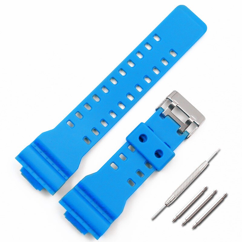 22mm uhrenarmbänder für casio g-shock, sportarmbänder für casio smartwatches, harz-uhrenarmbänder für ga -110gb ga -100 gd120 ga-700: Hellblau
