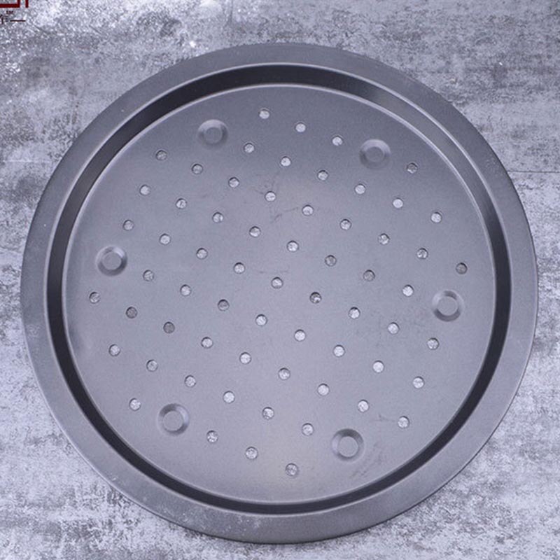 Práctica Pizza agujeros bandeja antiadherente bandeja para hornear pizzas bandeja carbono pesado redondo de acero de placa Pizza herramienta para hornear 35*1,7 cm