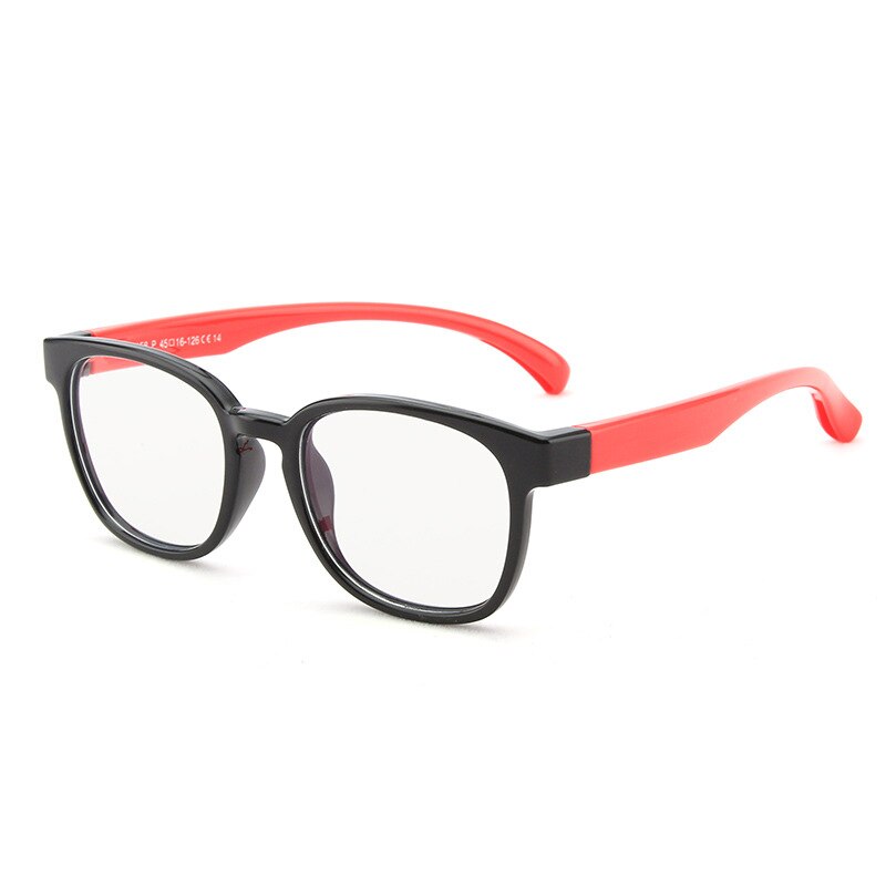 Square Anti-Ray Spectacles Blue Block Eyeglass Frame Computer Game Glasses Eyewear Kids Boys Girls Blue Light Blocking Glasses: black red