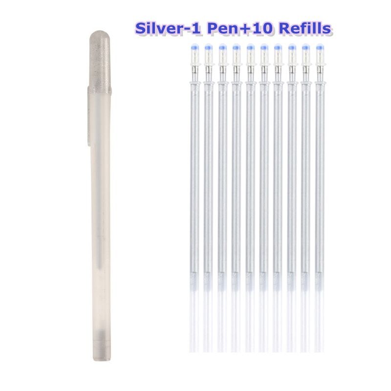 White Marker Pens Permanent Art Marker Graffiti Metalic 0.8mm Gold Silver White Gel Pen Comic Sketch Drawing Art Supplies: black