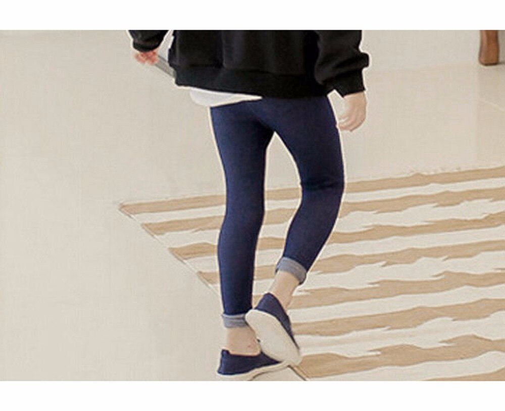 Mallas deportivas para niñas, pantalones vaqueros de imitación, para la escuela, primavera y otoño,