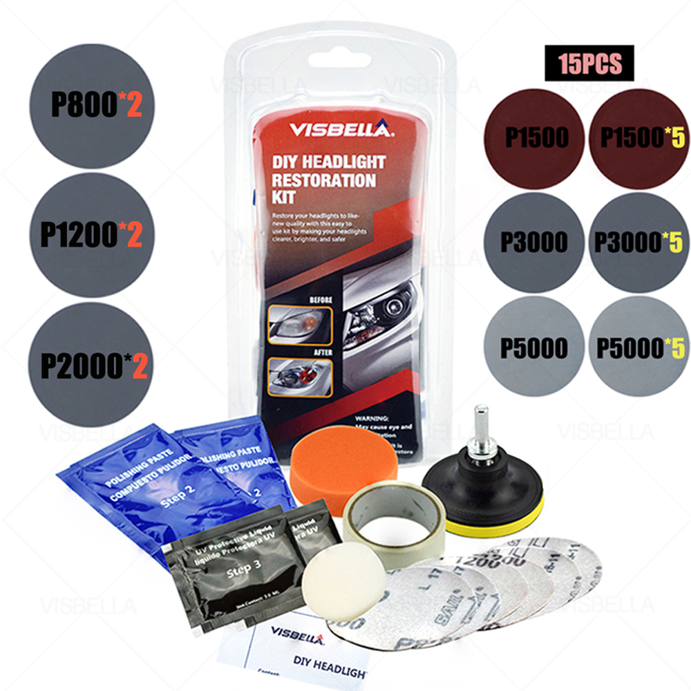 Car Headlight Restoration Polishing Kits Headlamp Repair Kits Car light Lens Polish Polisher Cleaning Paste Refurbish Paint Care: Package 13