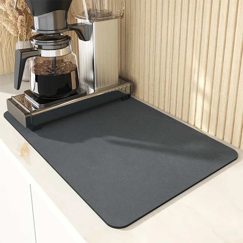 Küchen teppich Abtropffläche Super saugfähige Kieselgur matt zum Trocknen Geschirr rutsch feste Arbeits platte Schutz Schlecht Teppich Alf ombra Anala: 400mm x 400mm / Weiß