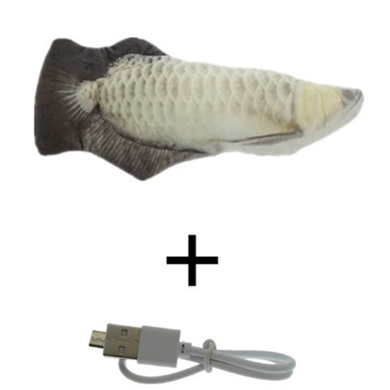 Cat Fish Toy Interactive Pet Cat Toy Supplies Simulation Fish with Wagging Tail Usb Rechargeable Fish Toy for A Cat Fish Toys: Arowana
