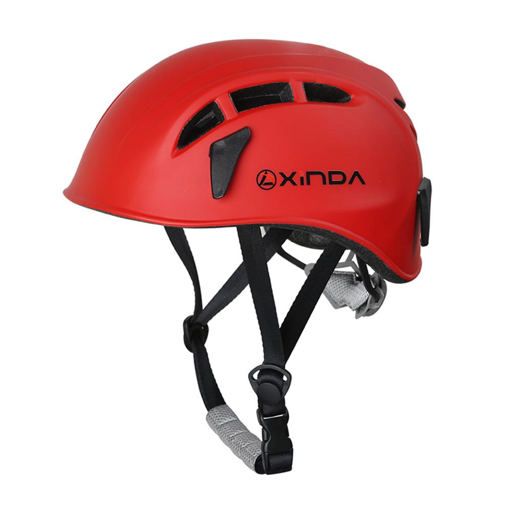 Udendørs klatring ned ad bakke hjelm bjerg redningsudstyr udvidelse sikkerheds hjelm caving arbejdshjelm: Rød
