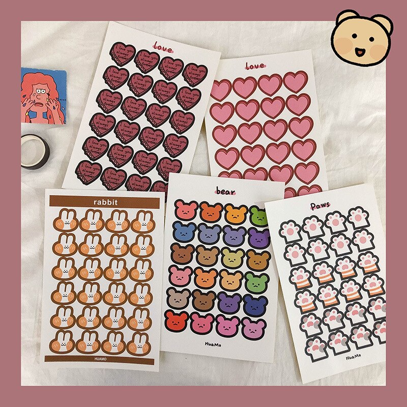 Autocollant de gâteau griffe de chat style coréen | Étiquette murale créative pour sceau enveloppe de téléphone, sac ours amour, bricolage
