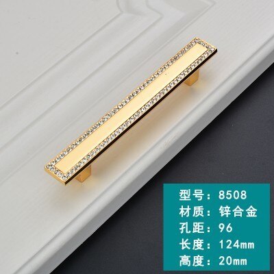 Tiradores de tocador de cristal dorado, manijas de cajón/mueble ASA cuadrada de cristal, Pomo, accesorio para Cocina