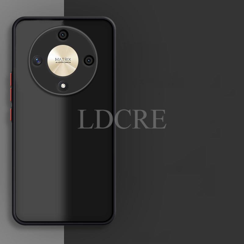 etui na Honor X9b silikon TPU matowy pokrywa etui na Honor X9b X9a etui Honor X9b Capa ochraniacz Przezroczyste gumowe etui: aluminium / czarny