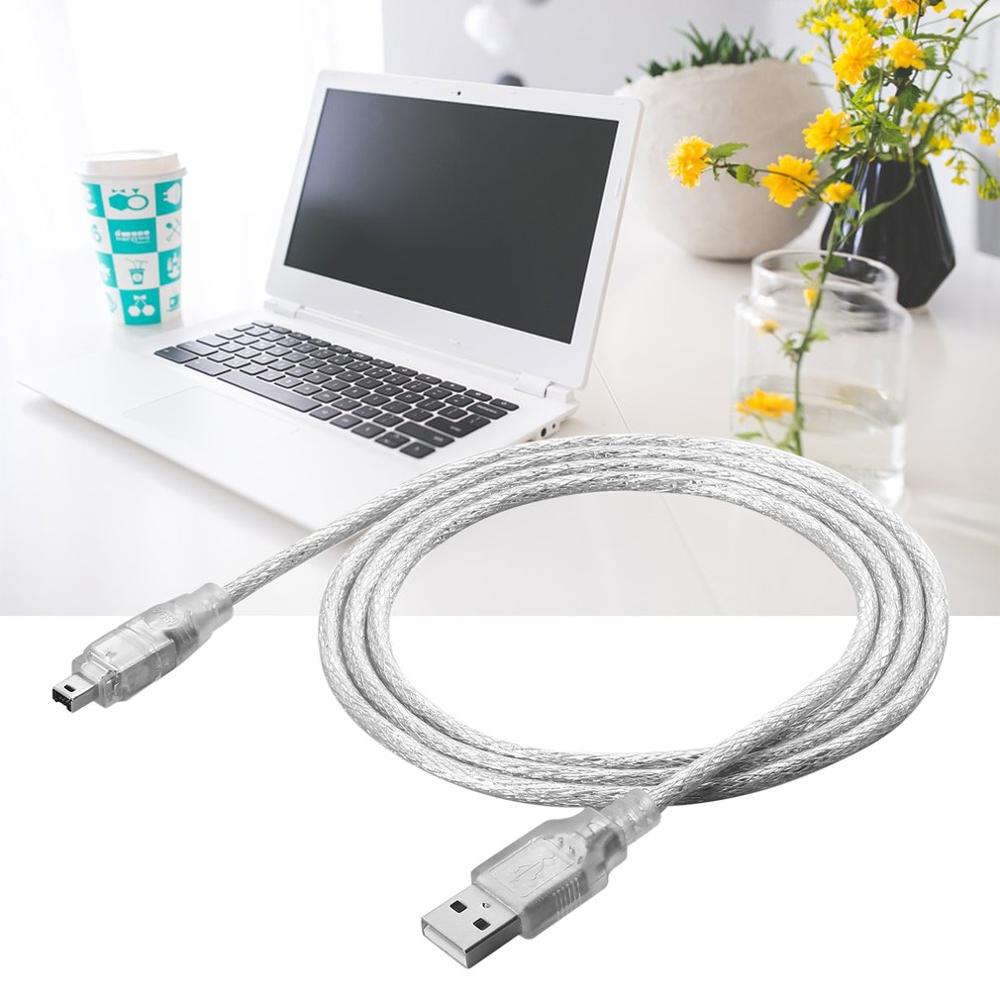 1.2M Usb 2.0 Male Naar Firewire Ieee 1394 4 Pin Male Ilink Adapter Kabel Man Op Man Kabel Licht wit Flexibele Kabel