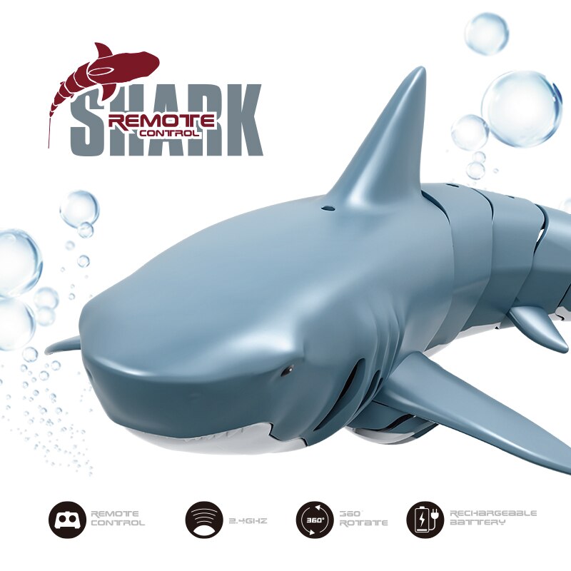 Juguete de tiburón teledirigido para niños, Robot de juguete con Control remoto de animales, bañera, piscina, juguetes eléctricos de agua para niños, tiburón submarino, para niños