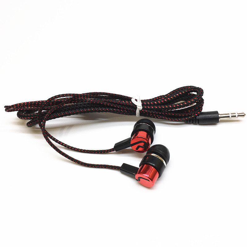 3,5 mm bez mikrofonu 10 szt. Plecione słuchawki przewodowe Subwoofer Douszny zestaw słuchawkowy do telefonów MP3 MP4 Prezent
