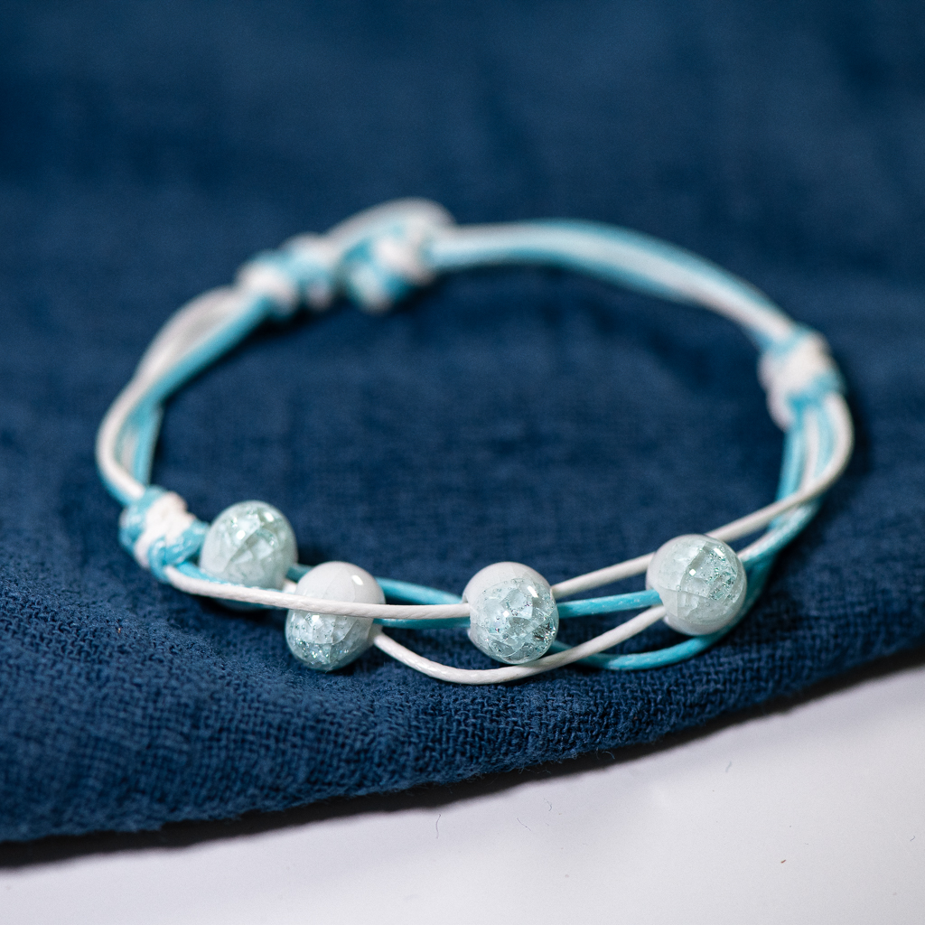 Love stone women's ceramic bracelet Female hand-woven couple small jewelry #5347: cobalt violet