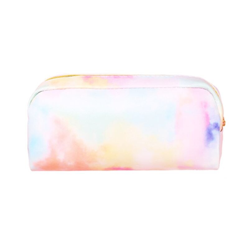 Estuche de lápices Kawaii, bolsa de cosméticos de maquillaje Rosa colorida, caja de almacenamiento, artículos escolares, papelería: L