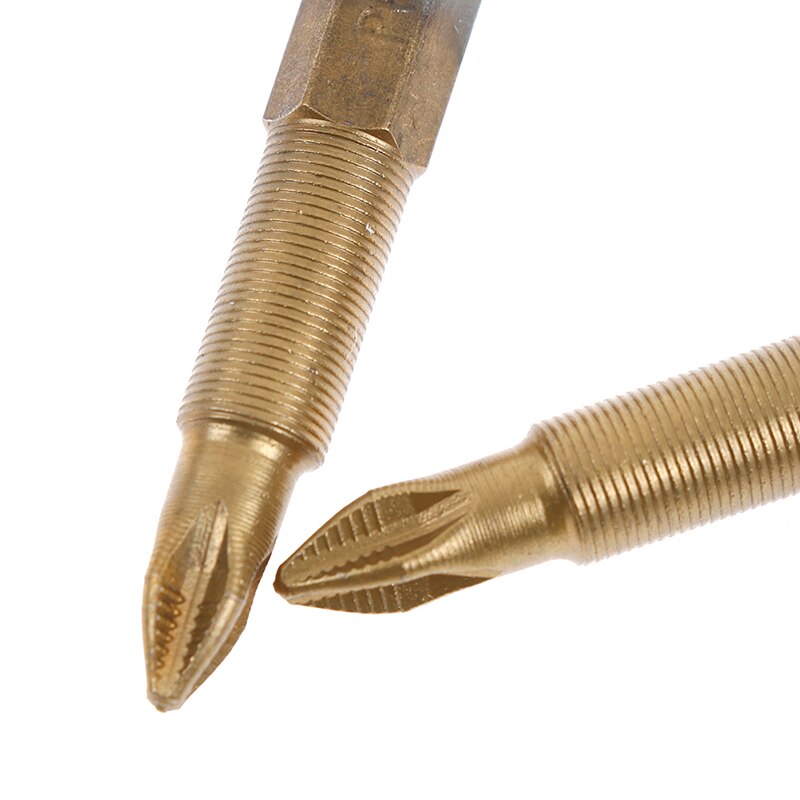 5pcs/set Anti Slip Electric Screwdriver Bits 1/4" Hex Shank Titanium Coated Screwdriver Bits PH2 50mm