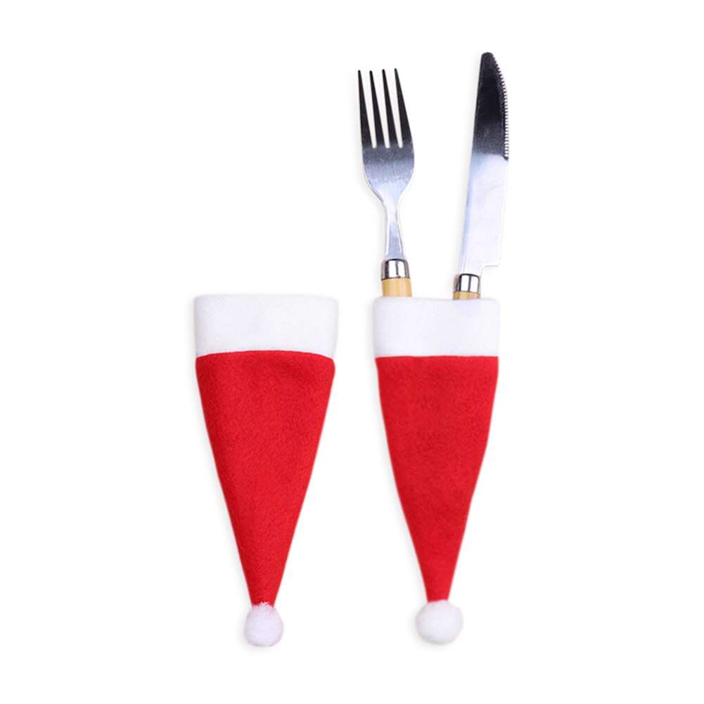 Nuova Decorazione Di Natale Posate Forchetta impostato Cappelli Strumenti di Stoccaggio Bottiglia di Giocattoli di Piccole Dimensioni Clima di Festa Di Natale mini Cappello cap #38: Default Title
