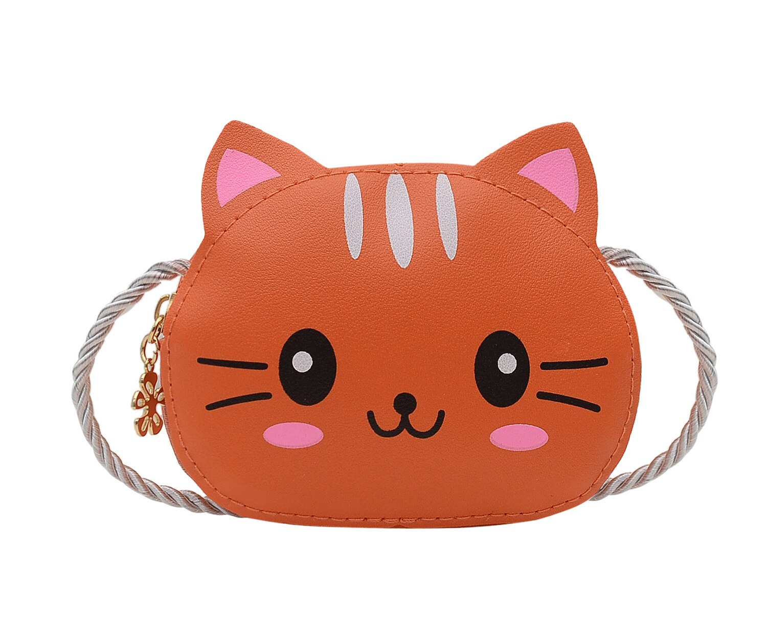 Prinzessin kinder Mini Handtaschen Baby Mädchen PU Leder Kleine Schulter Umhängetaschen Nette Katze Kinder Geldbörse Brieftasche: orange